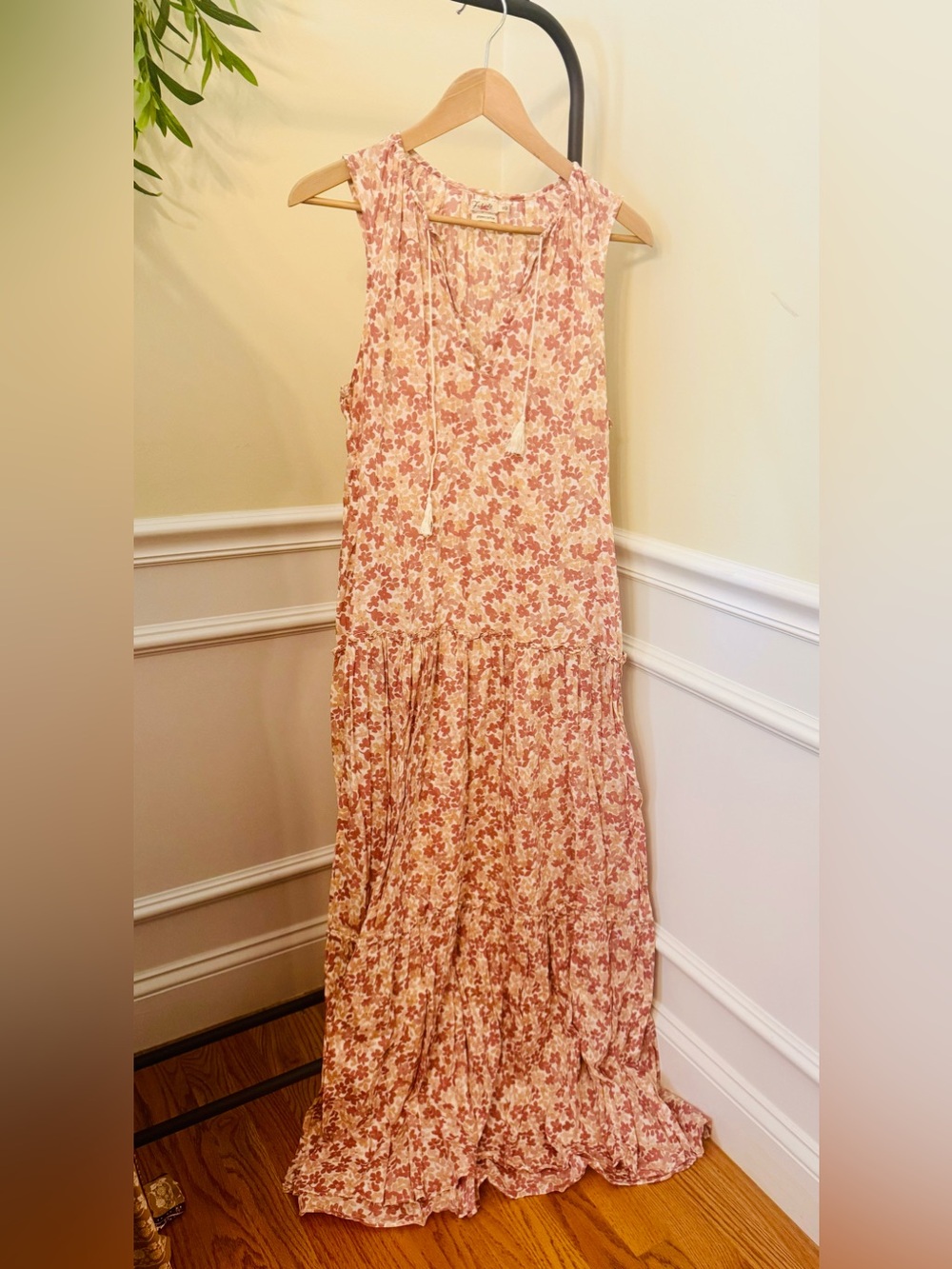 Faherty Pink Floral Maxi Dress